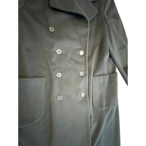 "ANNE KLEIN" Blk Elegant Trench Coat SZ 10 W Belt Cashmere & Wool Blend Money - Picture 12 of 16